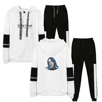 

Billie Eilish Casual tracksuit Set Men Hooded Tops and Pants 2 Piece Set Streetwear Jogger Suits for Men Sweat Suit Sportswear