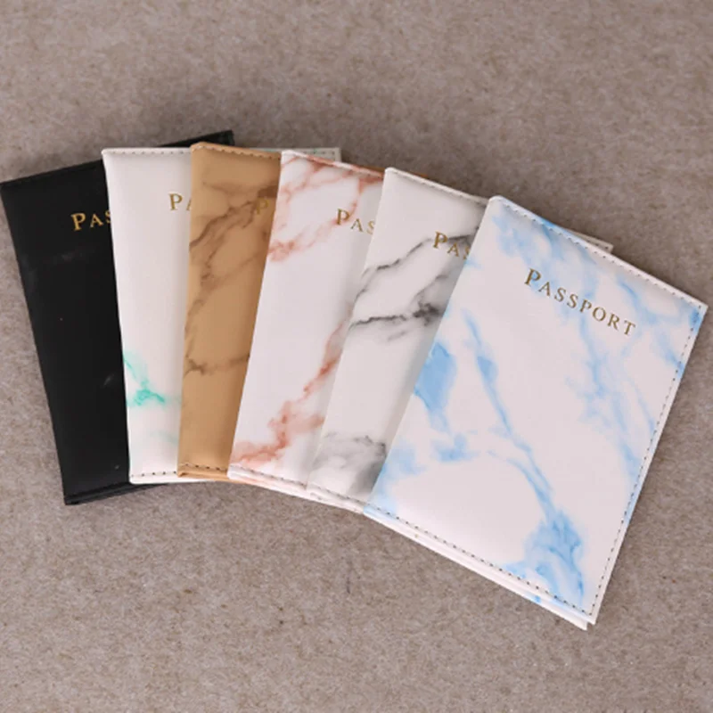 Travel-Cover-Case Passport-Cover Marble-Style Waterproof Colorful High-Quality