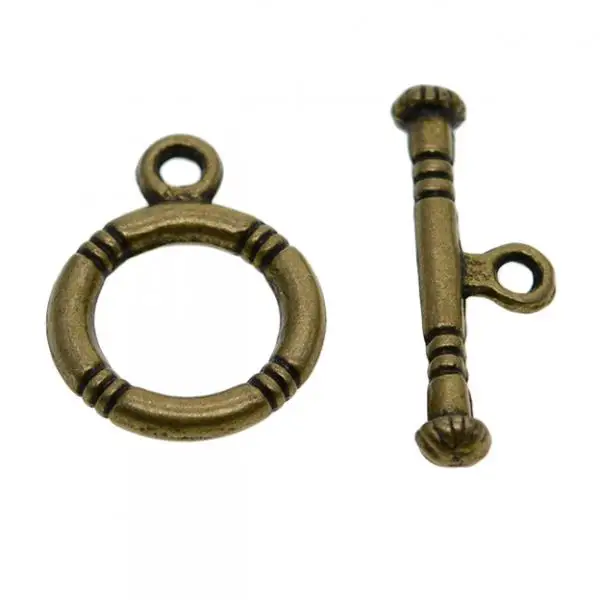 50Pcs Crafts Toggle Clasp, T-Bar Closure from Metal for Jewelry Making in Bulk, Bronze