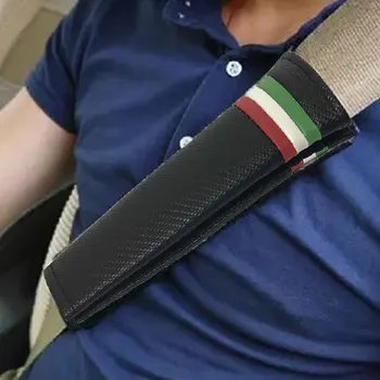 

2pcs Car Seat belt cover car-styling with Italy Flag LOGO for BMW AUDI V-W with car accessories Backpack Straps