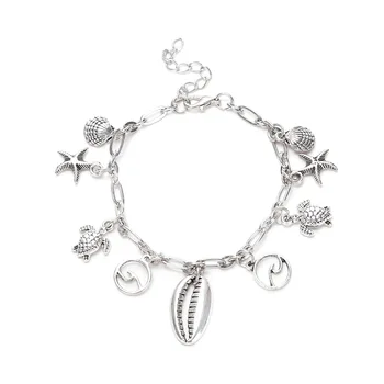 

Anklet Wish Beach Oceans Series Starfish Waves Shell Turtle Pendant Anklet Ornaments Women's