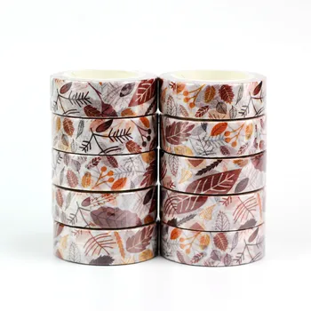 

10pcs/lot Decorative Fall Leaves Washi Tapes Paper DIY Scrapbooking Planner Adhesive Masking Tapes Kawaii Stationery
