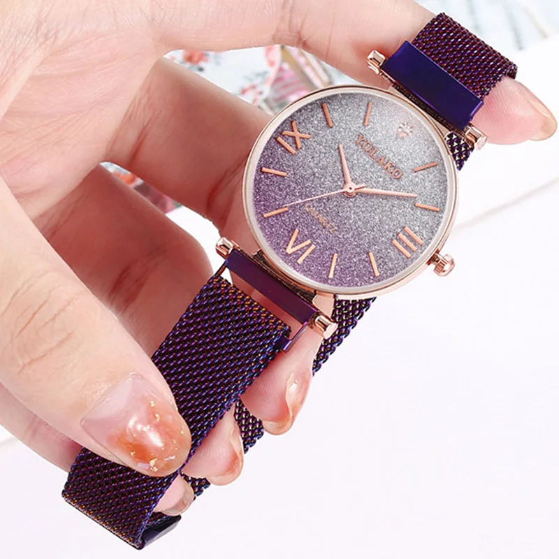 

WJ-8758 Hot Sale Gradual Change Starry Sky Magnetic Watch Fashion Diamond Quartz Wristwatch Women Watches Bracelet Gift relogio