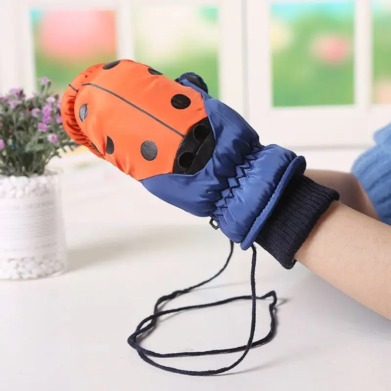 Детские цветные перчатки в горошек; плотные водонепроницаемые варежки для мальчиков и девочек; 85WA