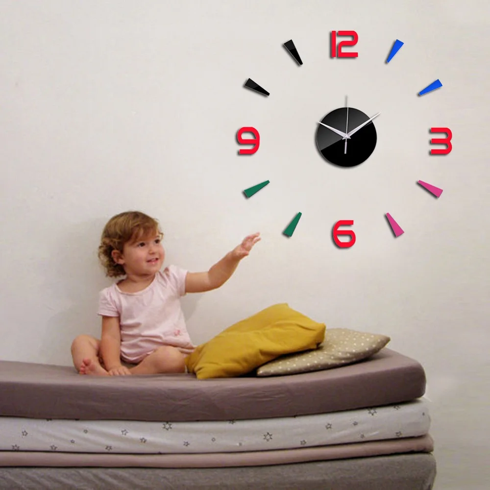 3D Wall Clock Acrylic Mirror Wall Stickers Modern DIY Wall Clocks Home Decor Living Room Quartz Needle reloj de pared 2020 NEW 7