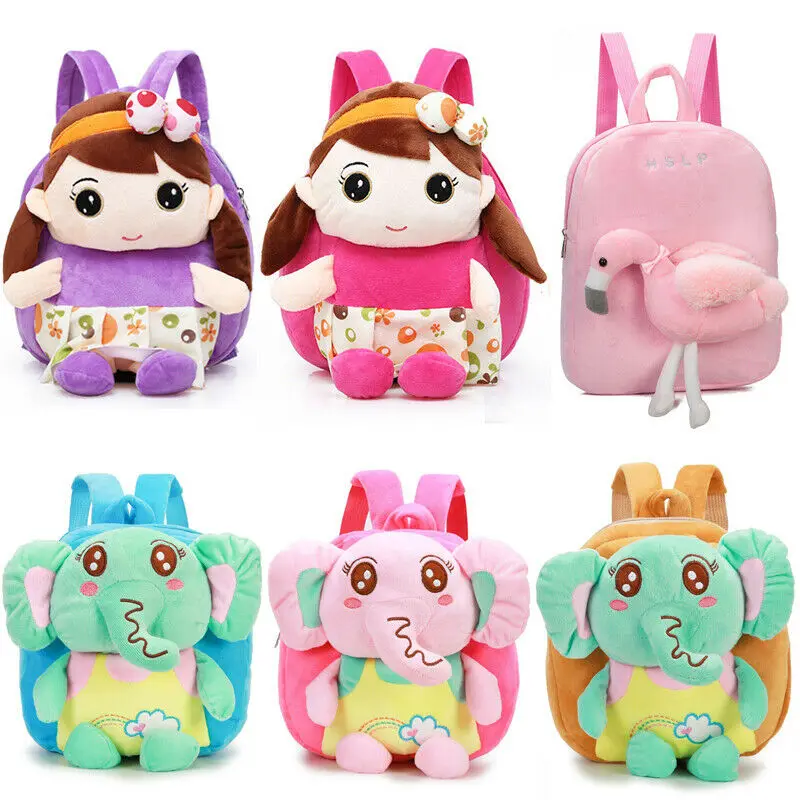 2019 Lovely New Children Kids Elephant Plush Backpack School Bag Mini Rucksack Kindergarten Boys Girls Cartoon Animal | Багаж и сумки