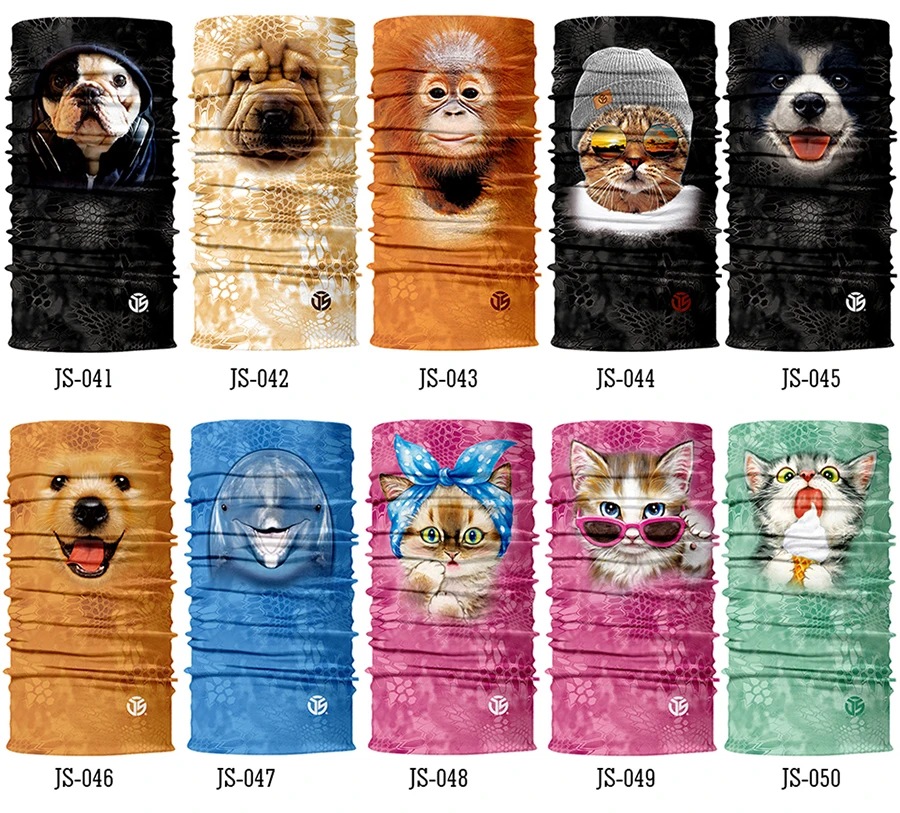 3D кошка собака бесшовная Волшебная велосипедная маска шеи теплая в тубе