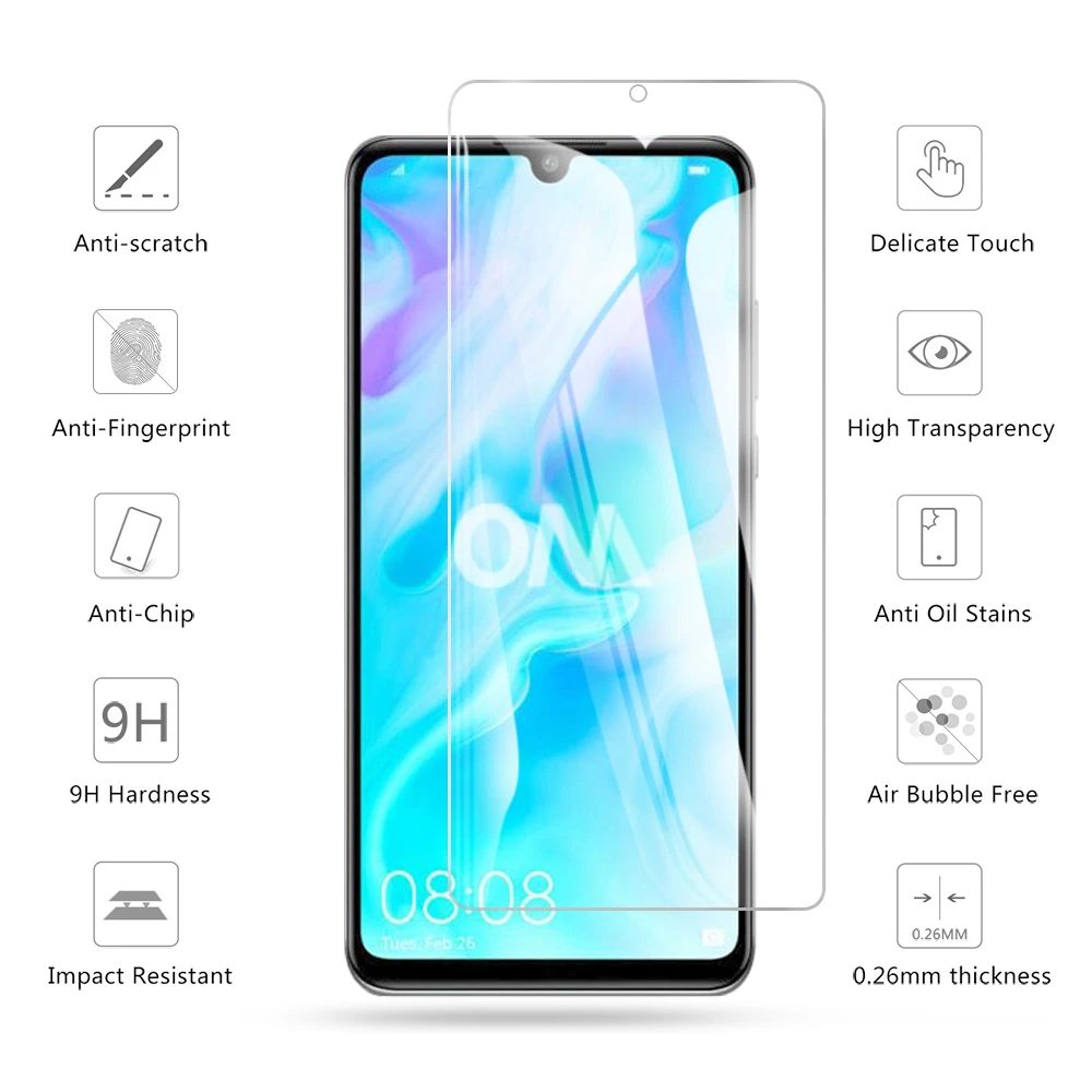 10 шт закаленное стекло для Huawei P30 lite протектор экрана 2.5D 9H 6 15 защитная