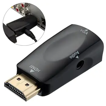 

HD 1080P HDMI to VGA Converter Adapter with Audio Cable for PC X-box Projector
