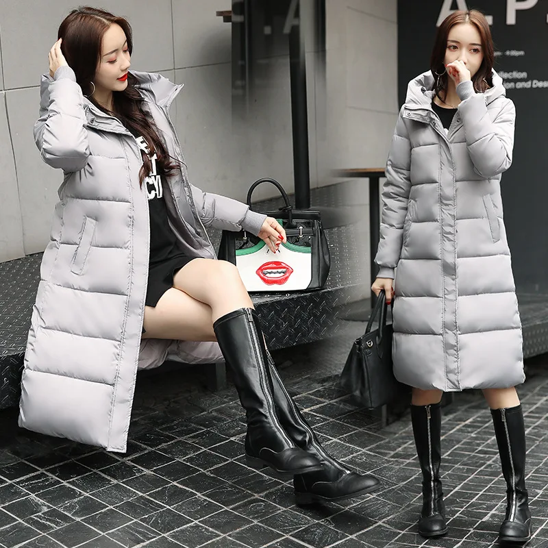 

Winter Cotton-padded Clothes Women's Mid-length 2018 Korean-style New Style Slim Fit Hooded Waist Hugging Thick Cotton-padded Ja