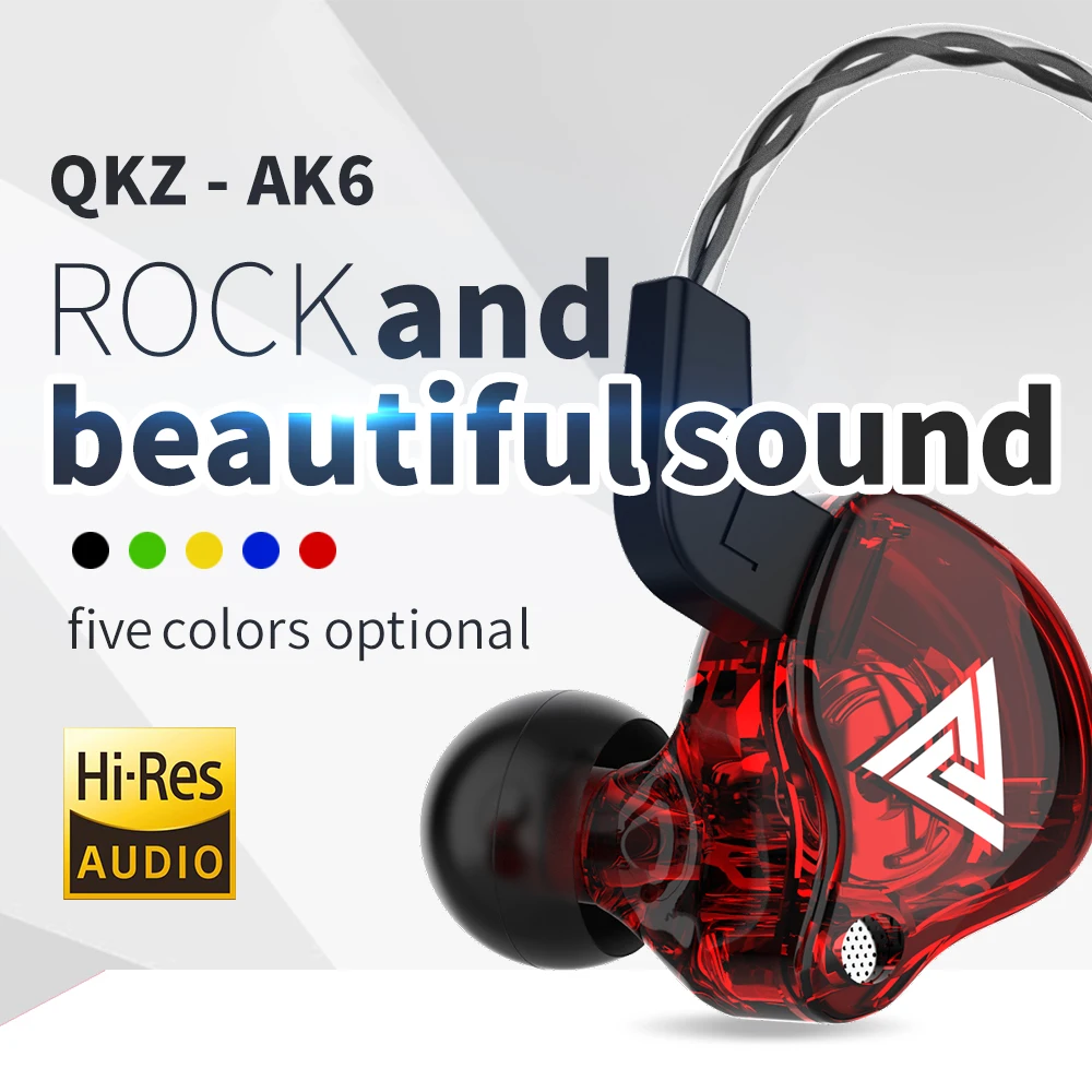 Оригинальные Портативные наушники QKZ AK6 Sport с разъемом 3 5 мм проводные для режима