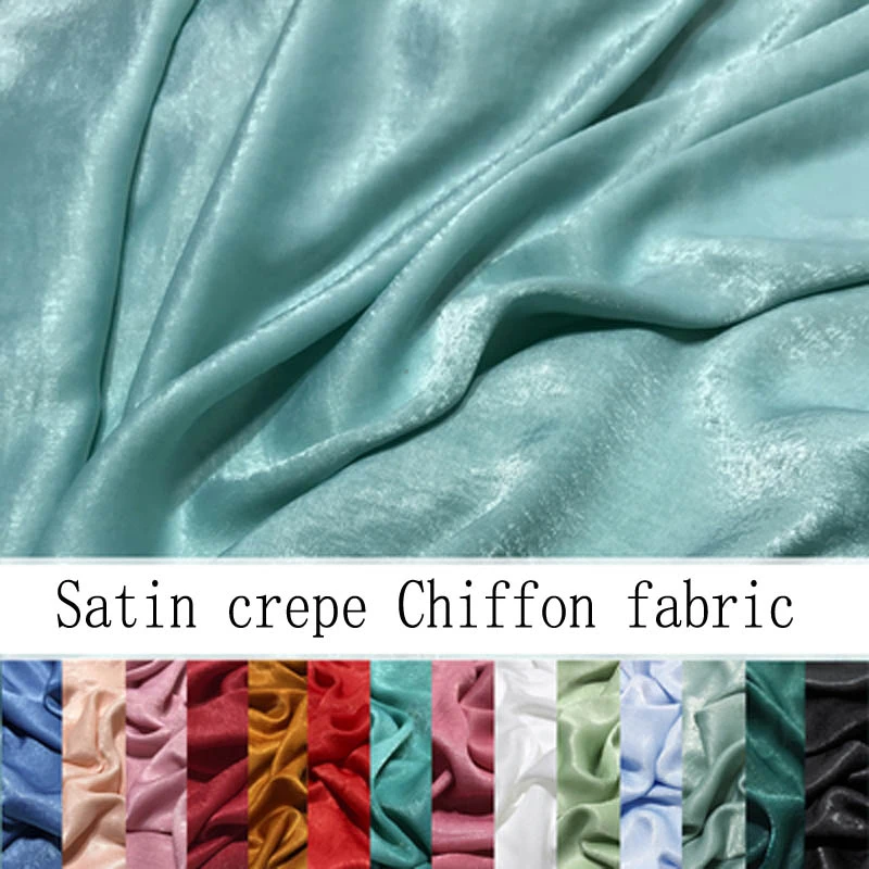 光沢のあるクレープシフォンピーチスキン生地蛍光シルクサテン施釉ドレス材料 Fabric Aliexpress