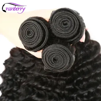 CRANBERRY Hair Deep Wave Human Hair Bundles With Closure 4 pcs/lot Brazilian Hair Weave Bundles With Closure Remy Hair Extension 5
