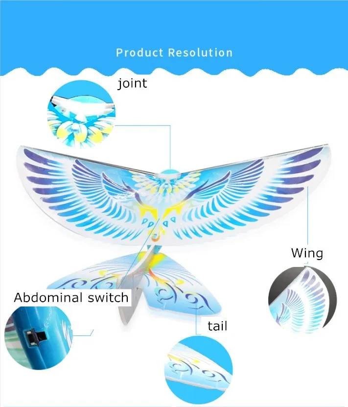 Высокое качество Ebird самостоятельное возвращение муха электронная летающая птица без пульта дистанционного управления детские игрушки хлопающие крылья е-птица Рождественский подарок