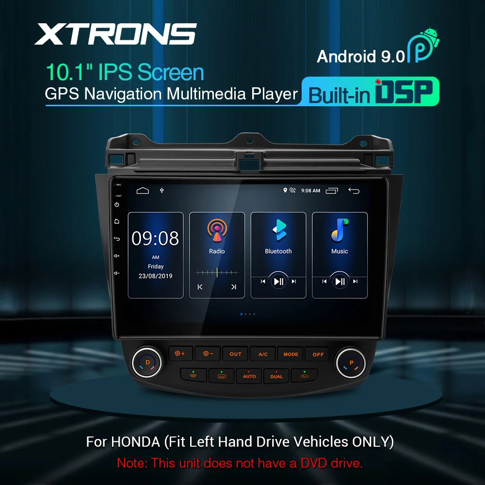 XTRONS 10,1 ''ips Android 9,0 DSP Автомобильный мультимедийный стерео радио плеер для HONDA Accord 2002-2007 VII 7 левый руль gps без DVD
