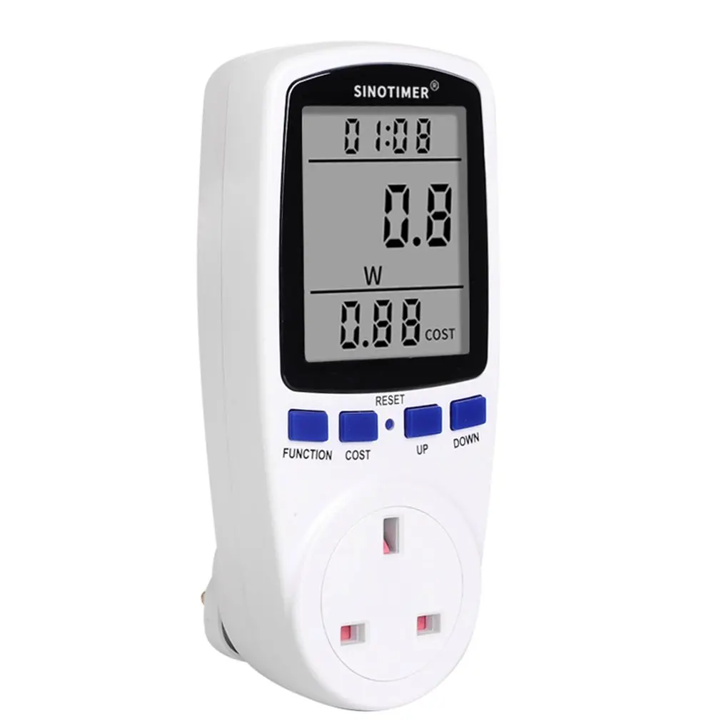 SINOTIMER DDS108 розетка цифровой Напряжение ваттметр Потребляемая мощность ватт счетчик энергии AC анализатор электроэнергии монитор