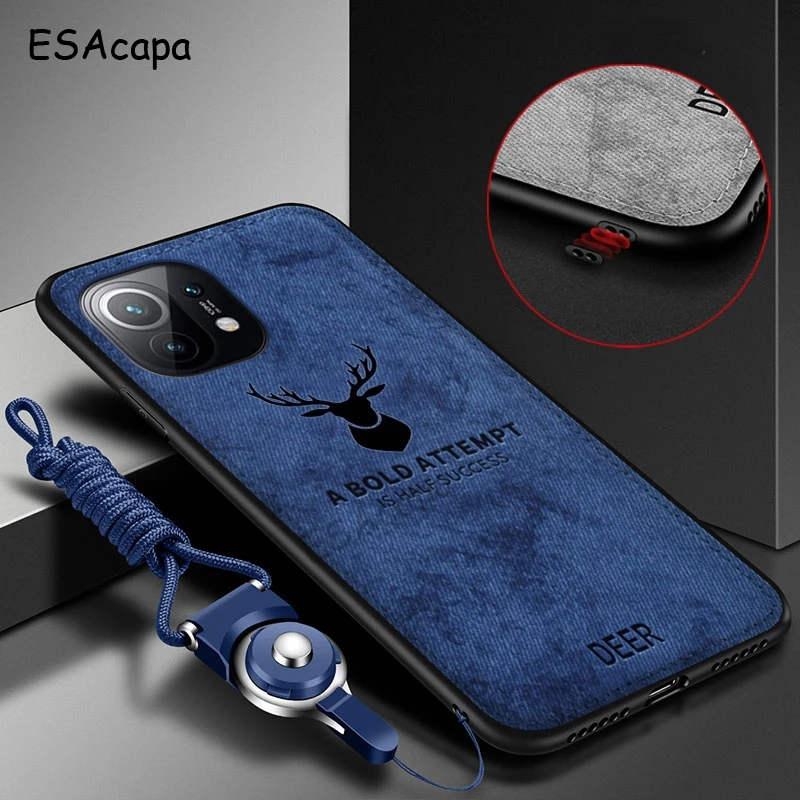 xiaomi leather case design For Xiaomi Mi 11 Case Elk Cloth Pattern Fabric Phone Case For Redmi 10T Pro Note 9S 9 8T 8 Pro K30 K20 Soft Frame Back Cover xiaomi leather case case