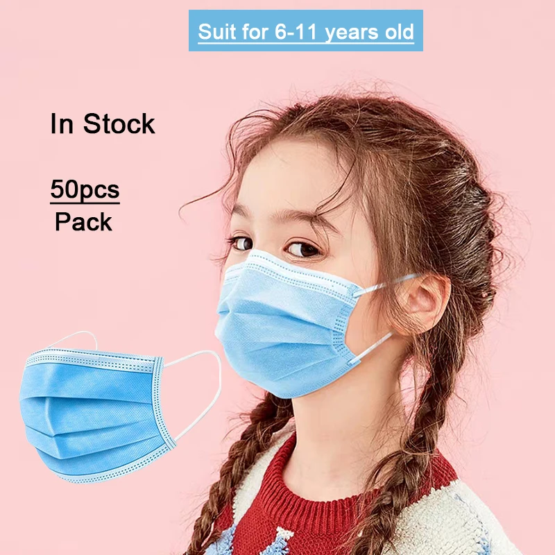

100Pcs Child Adult Disposable Anti-virus Mouth-mask 3-layer Non-woven Earloops Anti-pollution Face Masks Personal Travel Protect