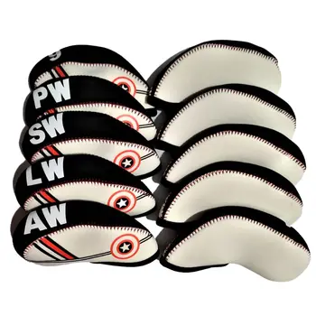 

10 Pcs/Set Golf Cover Iron Pole Head Covers Putter Protector Outdoor Sports Diving Fabric Waterproof Universal Protection