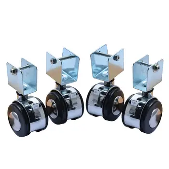 

4Pcs 2 Inch Crib Casters Cabinet Clamp with Brake Wheels Nylon Furniture Hardwar