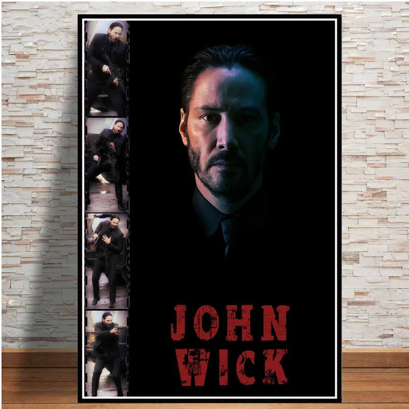 John Wick Chapter 3 Keanu Reeves постеры и принты для фильмов, Картина на холсте, настенные художественные картины, украшение для дома, Декор для дома, Obrazy - Цвет: Burgundy