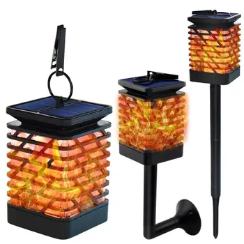 

LED Light sensor Solar Lamp Flickering Smokeless Flameless Candle Waterproof Flame Lamp Flickering Garden Light Hanging Lantern