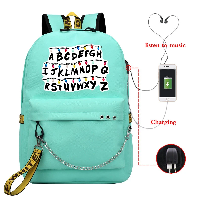 Girls Backpacks 5 Очень странные дела печатных рюкзак для девочек-подростков сумка Mochila наклейка буквы дизайн plecak ноутбука рюкзак для путешествий школьный сумки Mochila Mujer - Цвет: Girls Backpacks 5