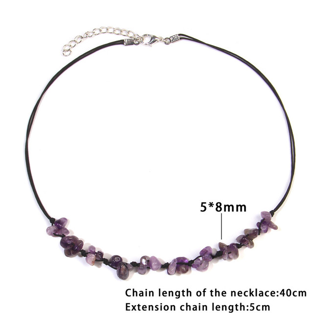 Stone Crystal Quartz Chip Necklace Beaded Handmade Fashion Necklace For Women Jewelry Fairycore Witchy Party Gifts