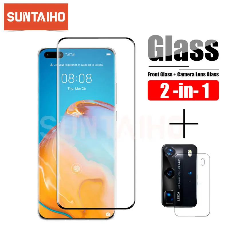2 в 1 закаленное стекло для объектива камеры Huawei P40 P30 P20 Pro Lite Защитная пленка