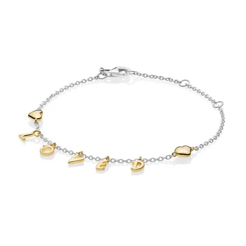 

YDX 2019 Summer Top Selling 100% 925 LOVE Sterling Silver Shape With Love Letter Bracelet Fit Pan Valentine's day gifts