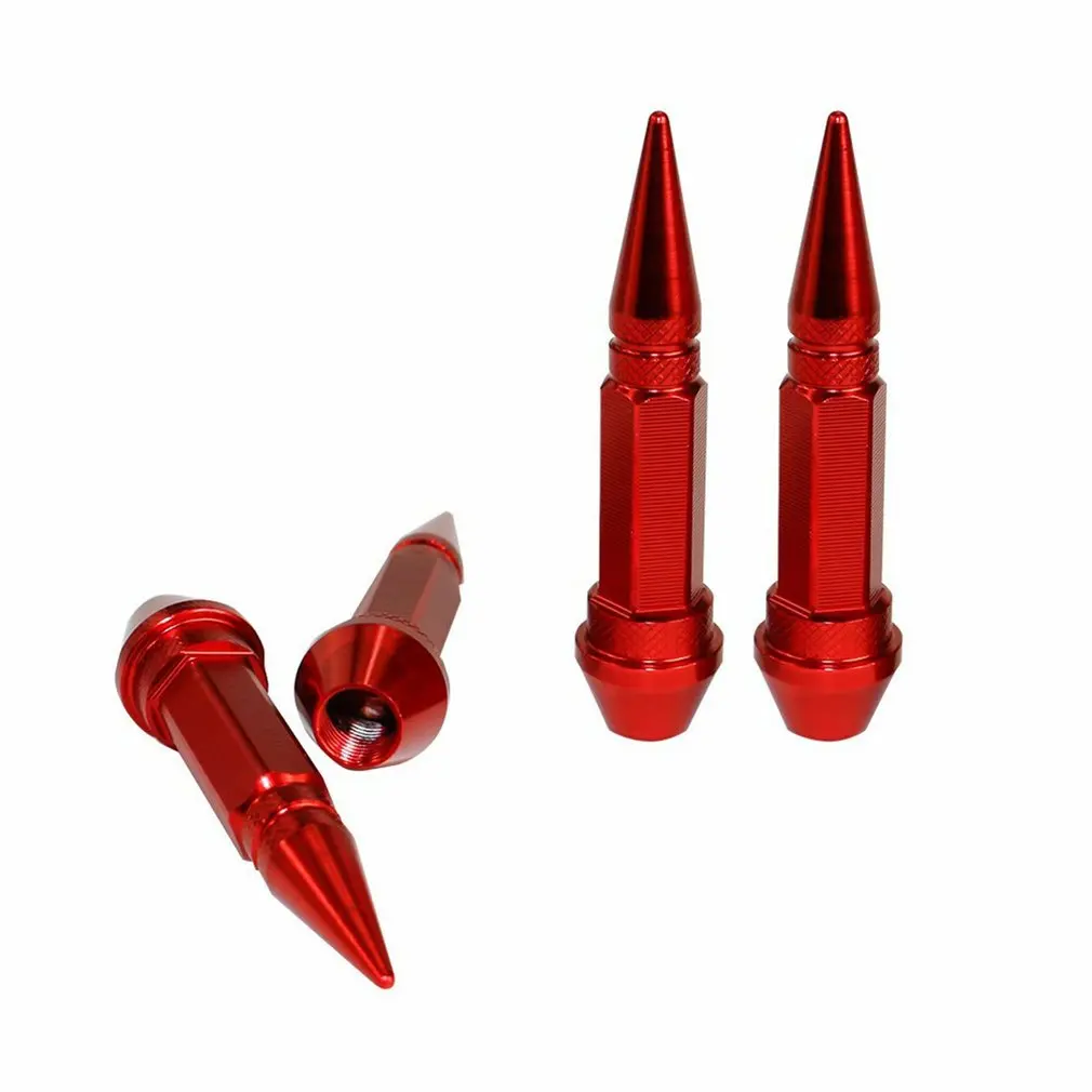 NEW 4 PCS Automobile Universal Bullet Head Valve Cap Car Bike Spike Shape Tire Dustproof Wheel Stem Aluminum | Автомобили и