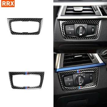 

For BMW F30 F34 2013-2017 Headlight Adjust Switch Button Frame Carbon Fiber Sticker Trim Surround Modified Auto Car Accessories
