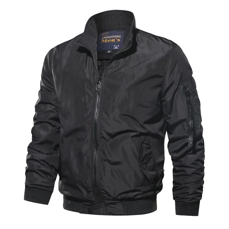 Мужская куртка-бомбер, 2 стороны, военная камуфляжная куртка, осенняя спортивная куртка, повседневное Мужское пальто в стиле хип-хоп, новинка, тренд, chaqueta hombre - Цвет: WISH870 Black