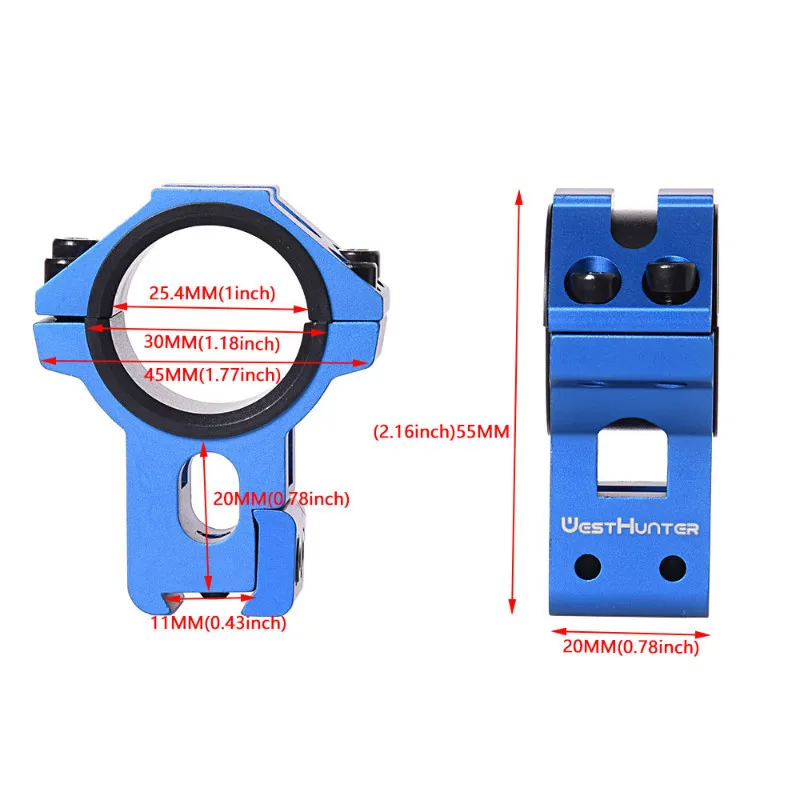 WESTHUNTER High Profile 11mm Dovetail Rail Mount 1inch/25.4mm 30mm Riflescope Ring Hunting Accessories Sight Mount Shooting rifle scope mount rifle scope mount ring scope mount adapter picatinny rail accessories rail adapter rifle scope throw lever