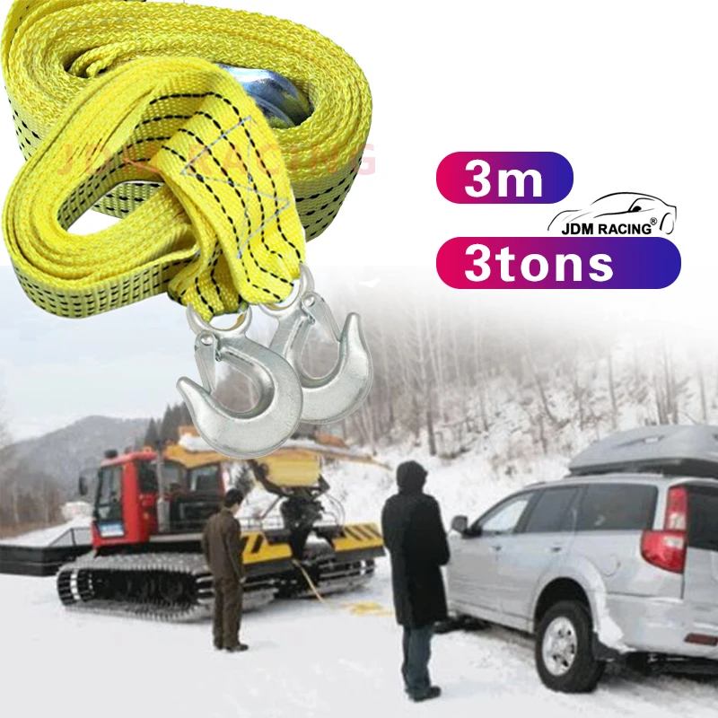 4M Heavy Duty 5 Tonnen Auto Tow Kabel Abschleppen Pull Seil Gurt Haken Van  Straße Recovery