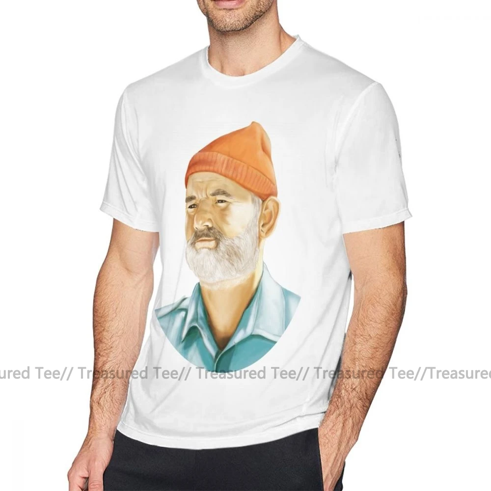 Wes Anderson, футболка, Steve Zissou Bill, футболка с Мюрреем, 100 хлопок, забавная футболка, короткий рукав, большой размер, футболка с принтом - Цвет: White
