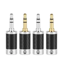 

3.5mm Connector Headphone Jack3 Pole Carbon Fiber HiFi Headset Gold/Rhodium Plated Audio Jack 6.0mm Wire Hole Adapters Stereo