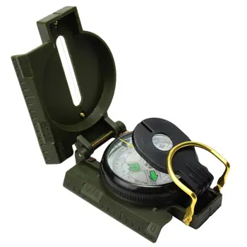 

Portable Army Compass Green Folding Lens Compass Metal Military Marching Lensatic Outdoor Camping Compass