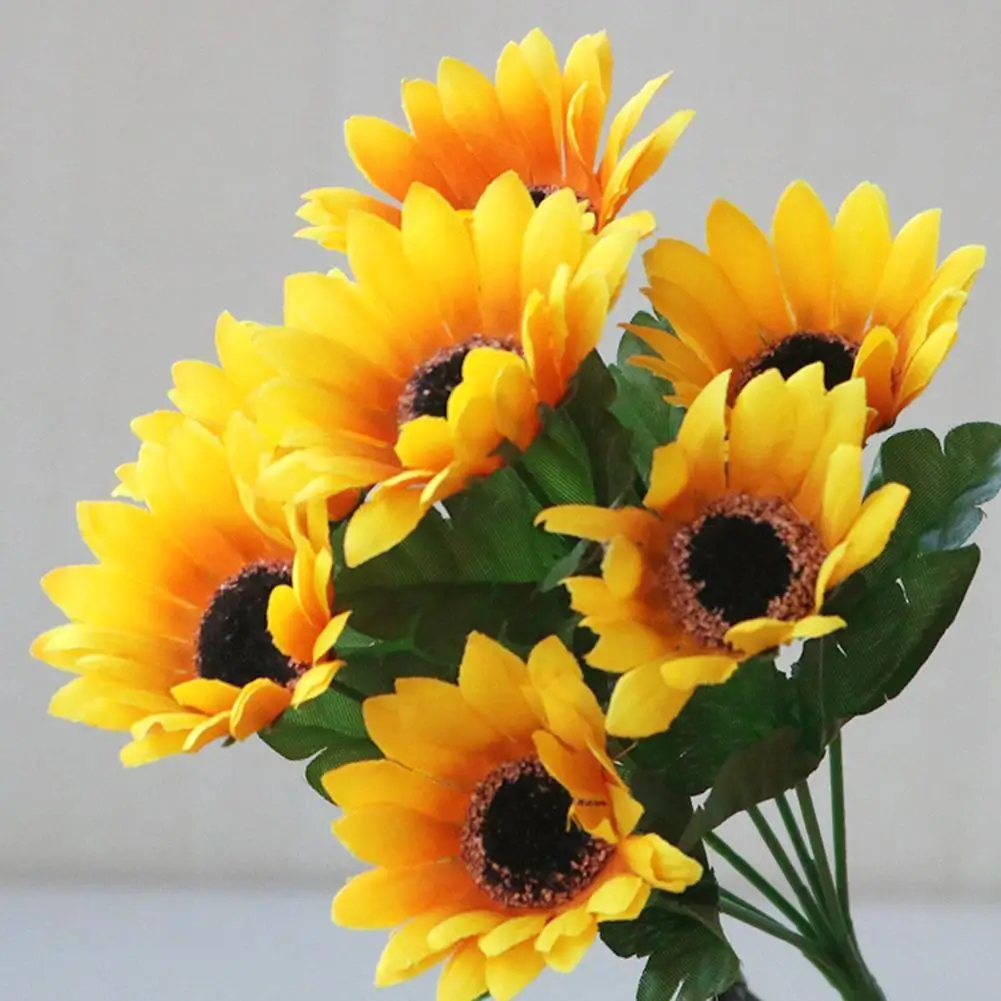 Wedding Artificial Sunflowers Bouquet Home Garden Living Room Decor Fake Flower Simulation