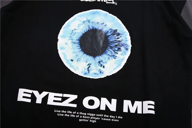 Футболка в стиле хип-хоп с принтом Dark Icon Eyez on Me, мужская и женская летняя уличная одежда, мужские футболки с коротким рукавом, хлопковые футболки