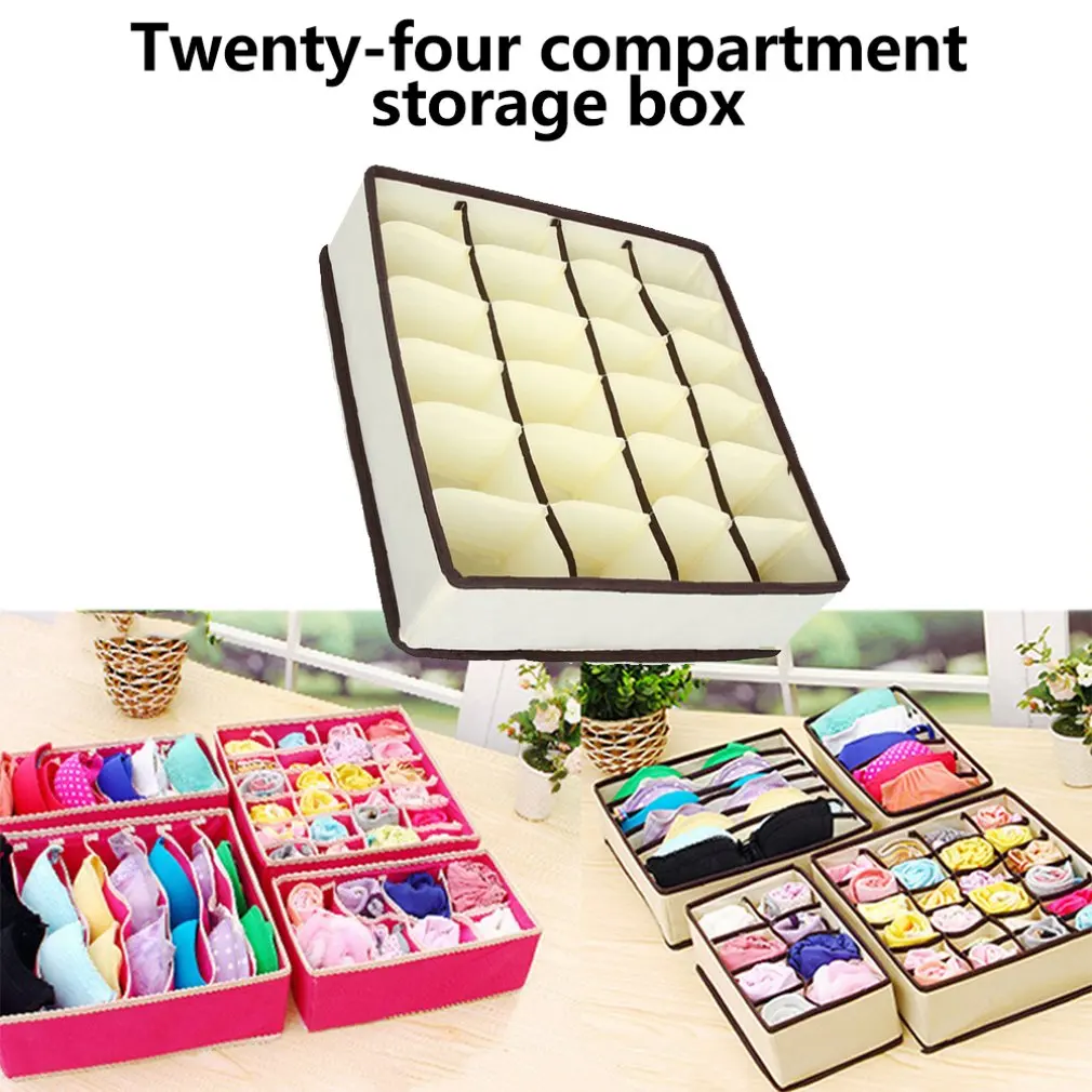 Multi-grids Clothes Socks Bra Ties Underwear Storage Boxes Organizer Container Home Tiny Things Storage Box