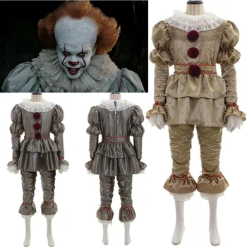 

Movie It: Chapter Two Pennywise Cosplay Costume Clown Halloween Costumes Gloves Mask Adult Kids