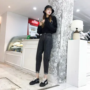 

Casual Blue Jeans Woman High Waist Jeans Harem Pants Denim Pantalones Jeans De Mujer Cintura Alta Plus Size Vaqueros Mujer