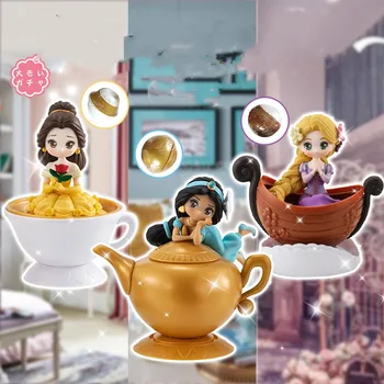 

3 pieces/set capsule toys Creative Princess Rapunzel jasmine Bale doll gift for kids Cake decoration cup Alading lamp moldel