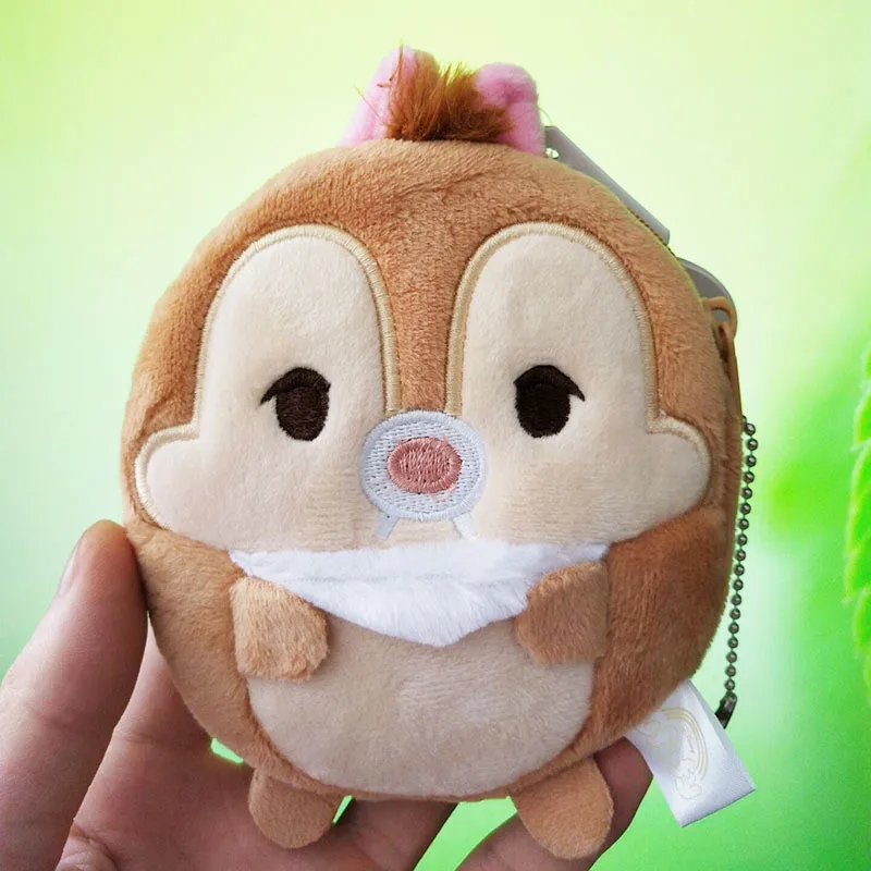 New Anime Cartoon Black Cat Frog Duck Green Dinosaur Elephant Bear Squirrel Plush Purse Wallet Small Key Card Changes Coin Bag (14)