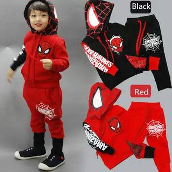 

2019 Spiderman Boys Clothing set Baby Boy Spider man Hooded Suits1-6 Years Kids 2pcs Sets Spring Autumn Clothes Tracksuits