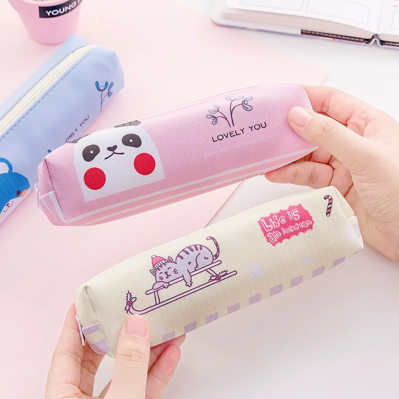 Чехол-карандаш с изображением панды из мультфильма estojo escolar Kawaii школьные