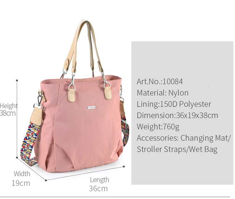 2019 модная детская пеленка сумка для мамы Водонепроницаемая Детская сумка большой емкости многофункциональная сумка с лямками для коляски