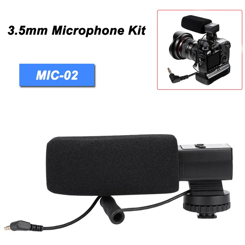 

MIC-02 Professional Camera External Stereo Microphone Electrostatic Capacitor Head Microphone for Nikon DSLR DVR Accessories