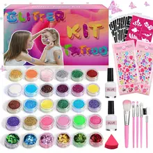 Shining Tattoo Set Temporary Shimmering Powder Makeup Set Luminous Effect Long-lasting And Waterproof For Art Parties